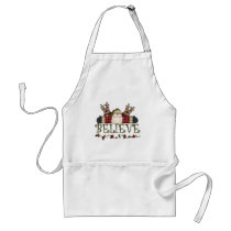Santa and Reindeer Believe aprons by christmasshop Santa and Reindeer Believe aprons