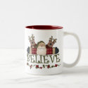 Santa and Reindeer Believe mugs