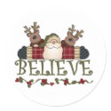 Santa and Reindeer Believe stickers