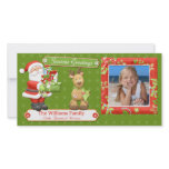 Santa and Reindeer Christmas Card Personalized Photo Card