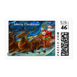Santa and Reindeer Christmas Postage