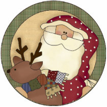 Santa And Reindeer Christmas Tree Ornament photo sculptures