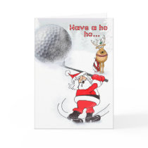 Santa and reindeer friend golfing. cards by graphicdoodles Santa and reindeer friend golfing. cards