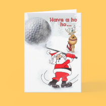 Santa and reindeer friend golfing. cards by graphicdoodles Santa and reindeer friend golfing. cards