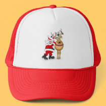 Santa and reindeer friend! hats by graphicdoodles Santa and reindeer friend! hats