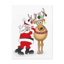 Santa and reindeer friend! postcards