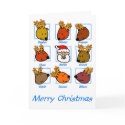 Santa and Reindeer Greetings Card card