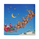 Santa and Reindeer Magnet