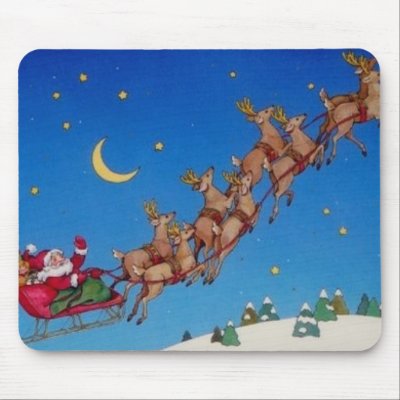 Santa and Reindeer Mousepad by Ryne800
