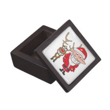Santa and Reindeer Premium Trinket Box