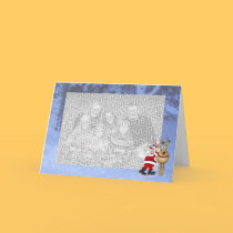 Santa and reindeer winter frame cards by graphicdoodles Santa and reindeer winter frame cards