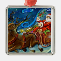Santa and Reindeers ornaments