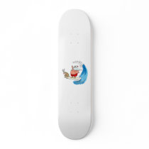santa and rudolf skateboard