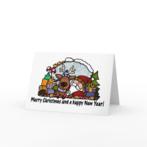 santa and rudolph cards