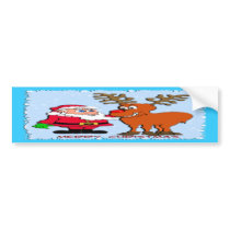 Santa and Rudolph T-Shirts & Gifts bumper stickers by MindDesignGrafx Santa and Rudolph T-Shirts & Gifts bumper stickers