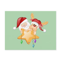 Santa and Rudy Star postcards