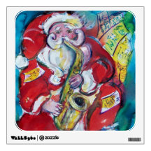 SANTA AND SAX, CHRISTMAS PARTY ROOM DECALS