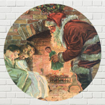 Santa and Sleeping Children stickers by ChristmasCafe Santa and Sleeping Children stickers