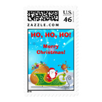 Santa and Sleigh Christmas Stamp stamps
