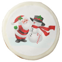 Santa And Snowman Christmas Cookies - 3.5" Sugar Cookie