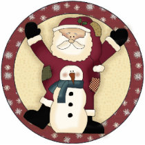 Santa And Snowman Christmas Tree Ornament photo sculptures