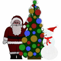 Santa and Snowman Ornament photo sculptures