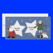 Santa and Snowman Photo Card