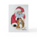 Santa and the Basset Hound Christmas Card by TRBrown Santa and the Basset Hound Christmas Card