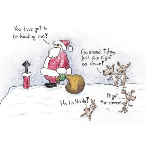 Santa and the Chimney card