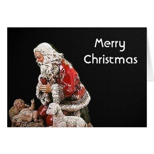 Santa And The Christ Child Christmas Card 
