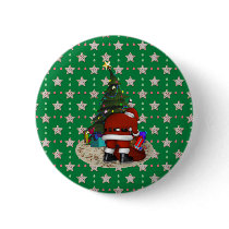Santa and the Christmas Tree Button