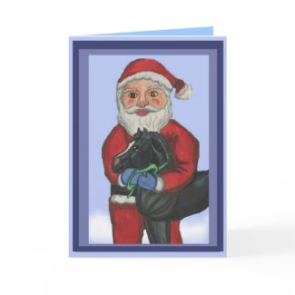 Santa and the Foal Greeting Card card