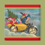 Santa and the Sidecar Fridge Magnet