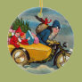 Santa and the Sidecar Christmas Tree Ornaments