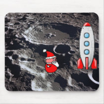 Santa Arrives on the Moon Mousepad