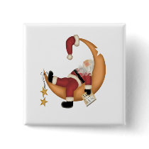 Santa Asleep on Moon Tshirts and Gifts Pins