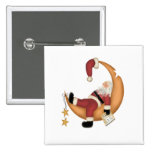 Santa Asleep on Moon Tshirts and Gifts Pins