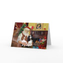 Santa At Home  Cavalier King Charles (two) cards