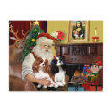 Santa At Home  Cavalier King Charles (two) postcards