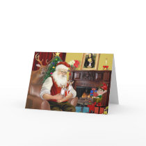 Santa At Home - Chihuahuas (two) cards