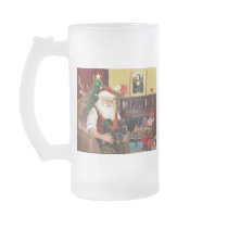 Santa At Home - Dachshunds (2 black) mugs