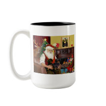 Santa At Home - Dachshunds (2 black) mugs