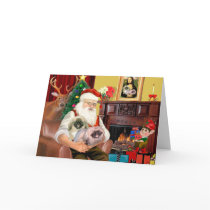 Santa At Home - Pekingese (R) - Santa Cards