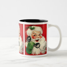 Santa at the Phone Mugs