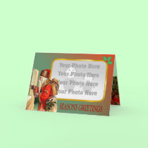 Santa at Window Photo Card