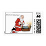 Santa & Baby Jesus Christmas Postage Stamp