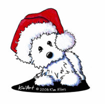 Santa Baby Westie Dog Acrylic Sculpture Photo Cutouts