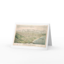 Santa Barbara, CA. Panoramic Map 1877 (1581A) Card