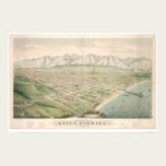 Santa Barbara, CA. Panoramic Map 1877 (1581A) posters