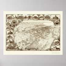 Santa Barbara, CA Panoramic Map - 1898 Print